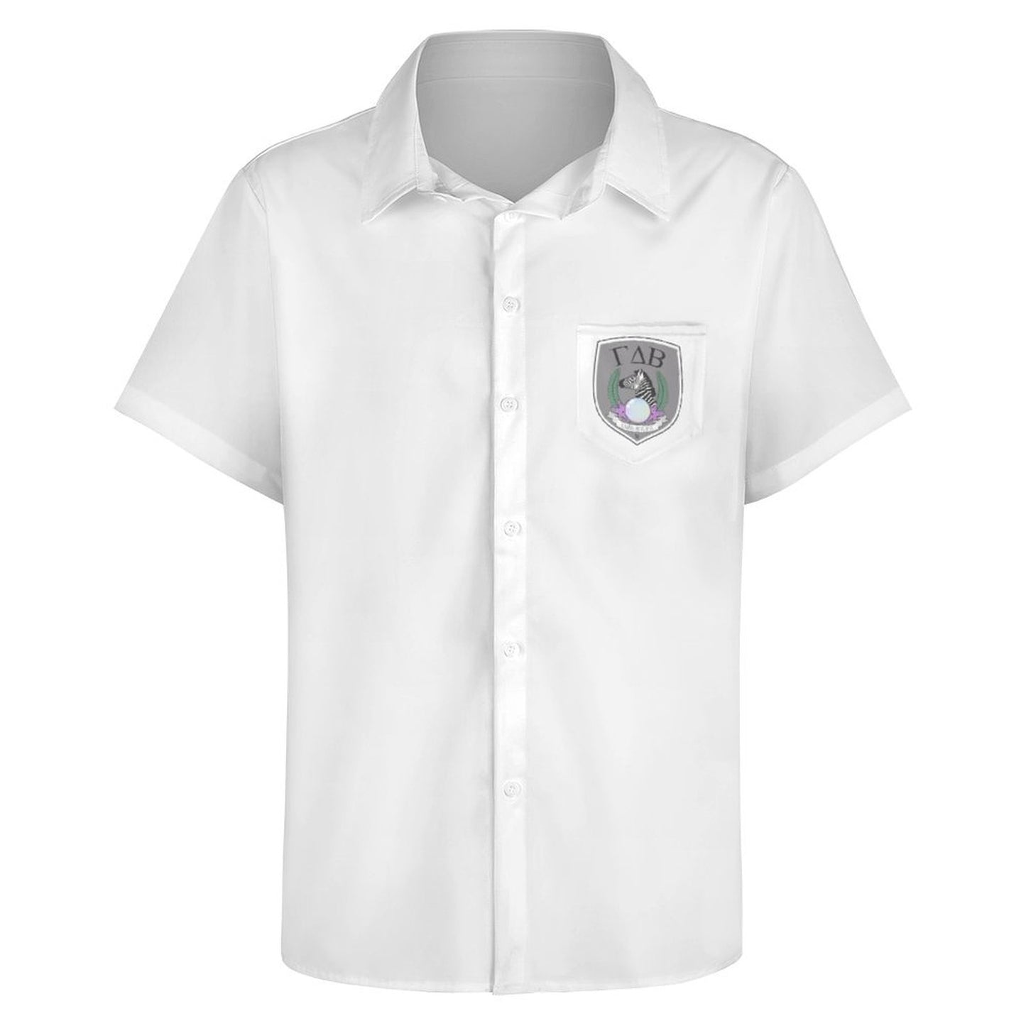 Short Sleeve Button-up Blouse with Pocket