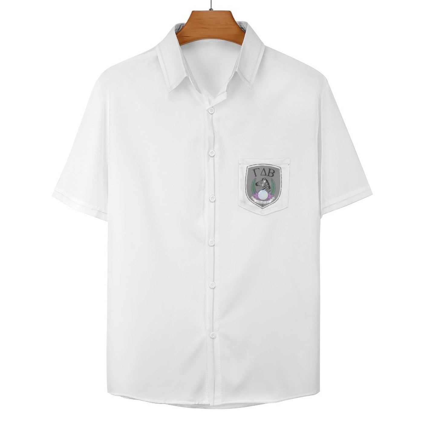 Short Sleeve Button-up Blouse with Pocket