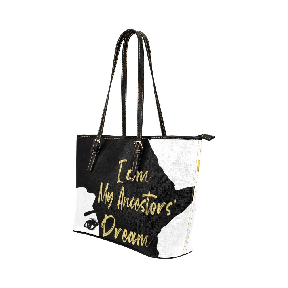 Ancestors Dream Leather Tote Bag/Large