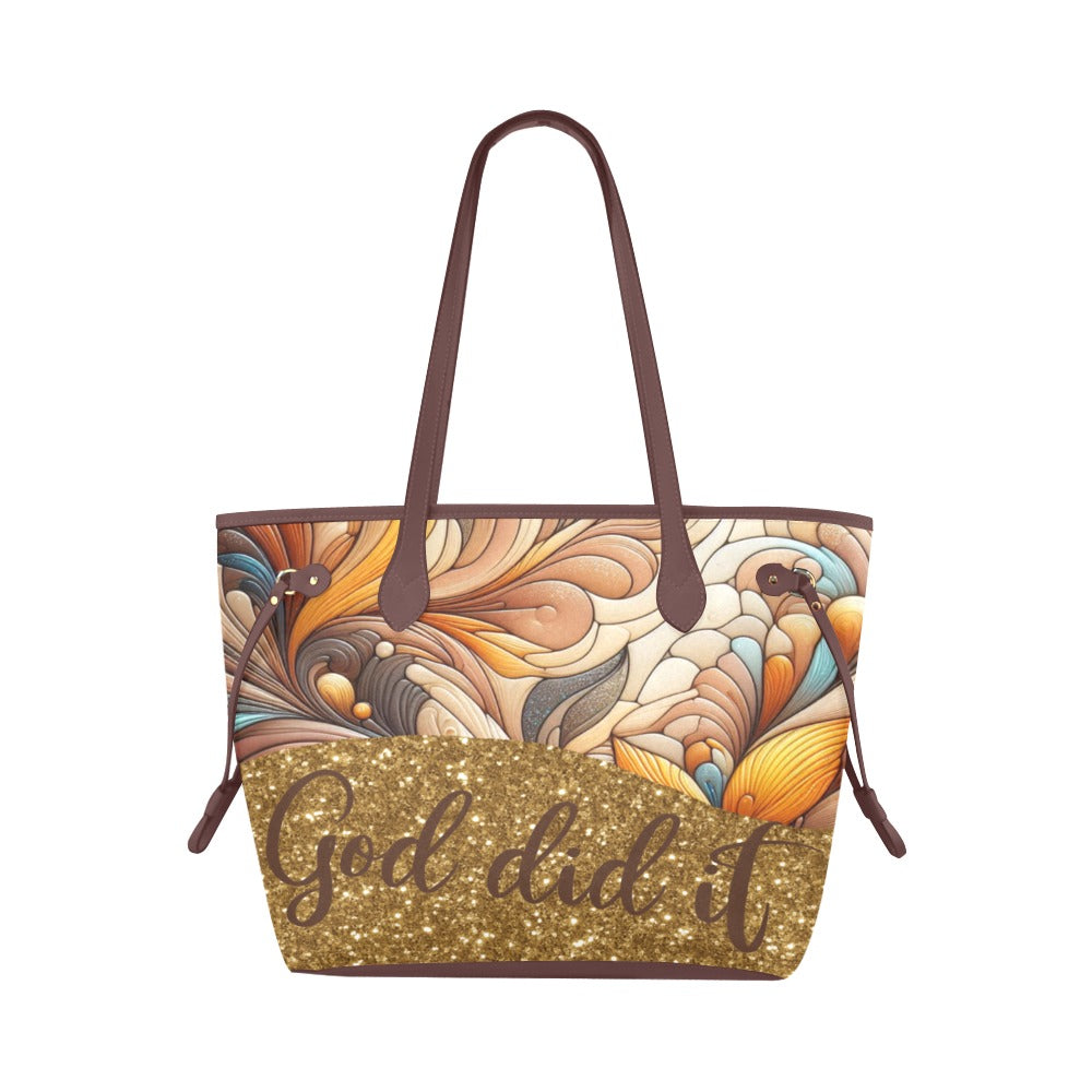 God Did It Canvas and Leather Bag