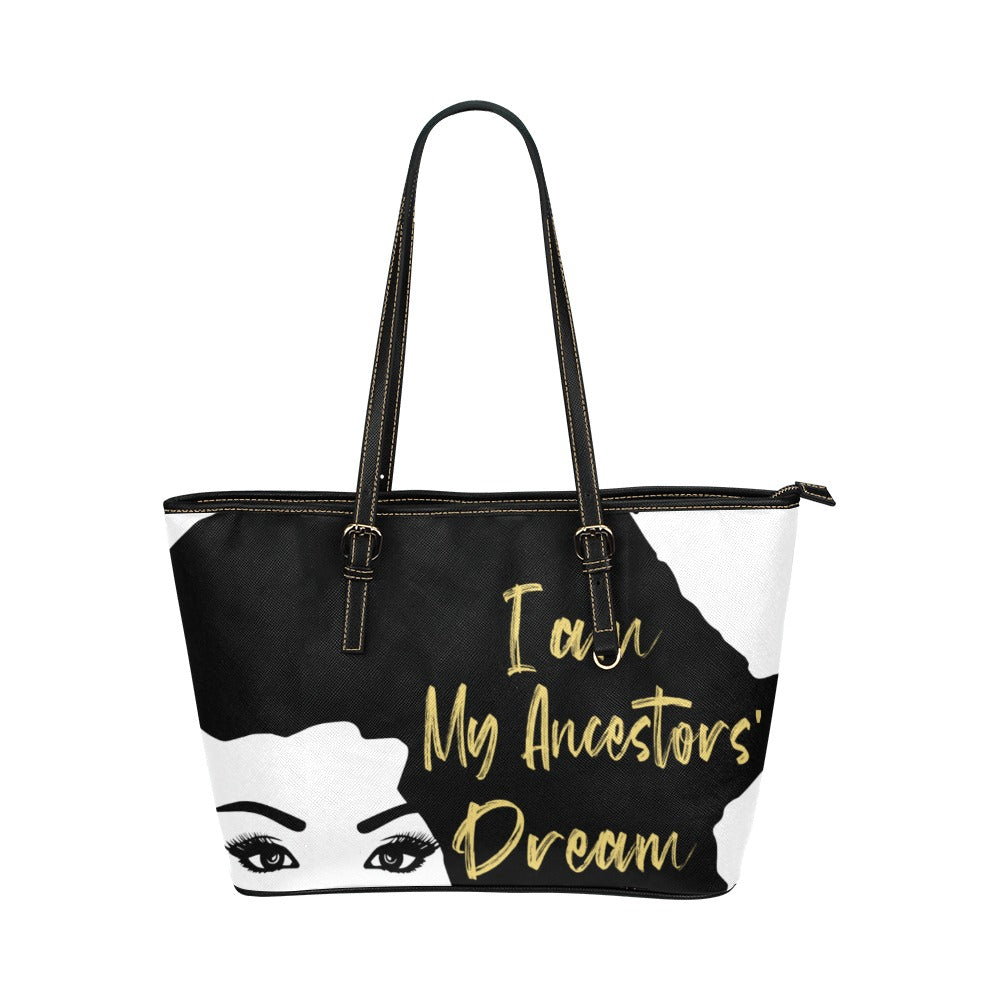 Ancestors Dream Leather Tote Bag/Large