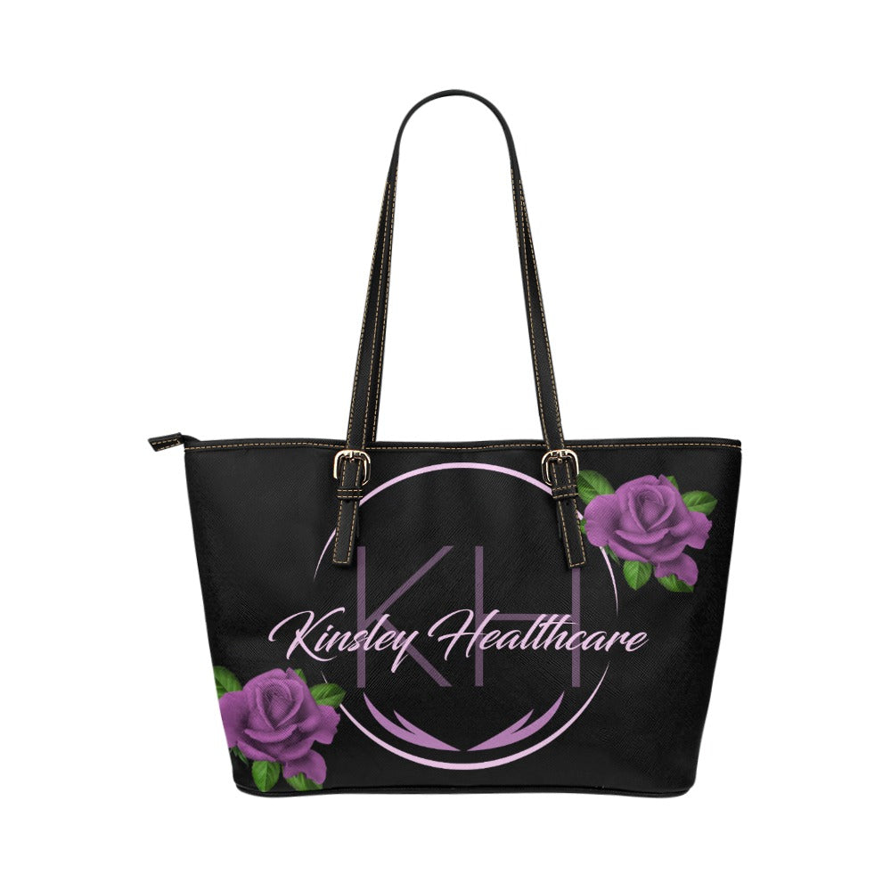 Logo leather tote bag