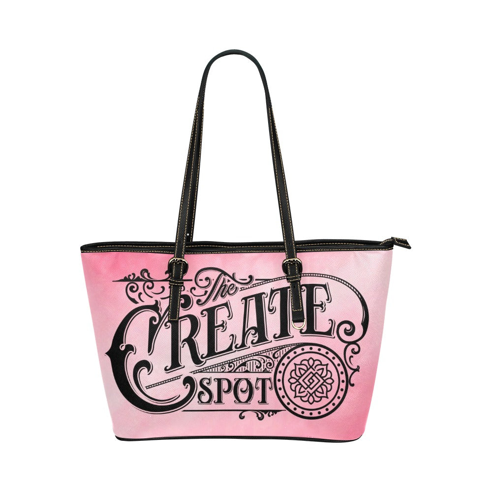 Logo leather tote bag