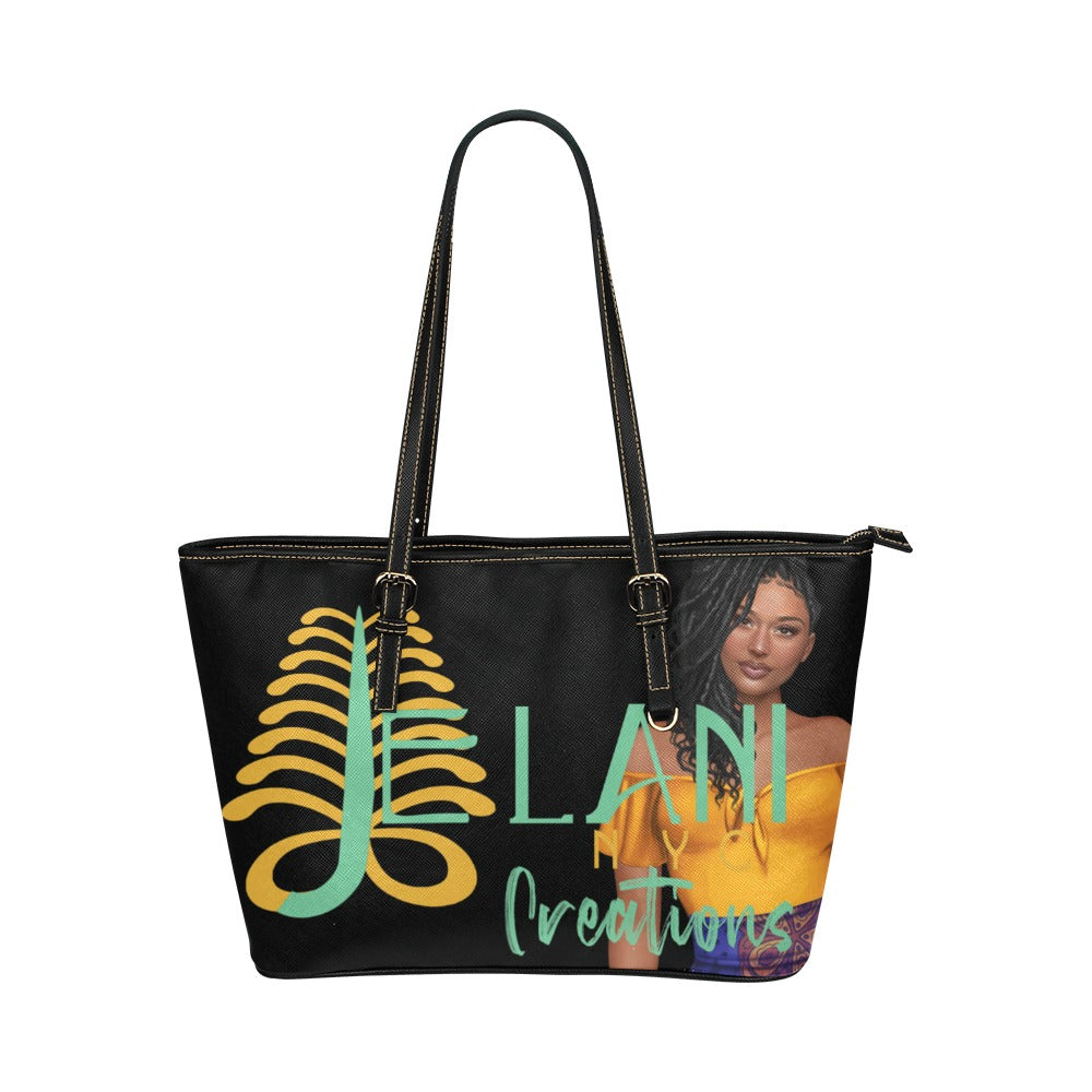 Logo leather tote bag